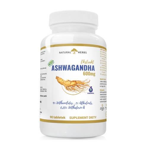 Miniaturka artykułu - ALTOPHARMA Natural Herbs Ashwagandha 600 mg, 90 tabl.