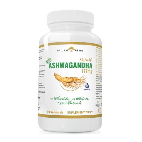 Miniaturka artykułu - ALTOPHARMA Natural Herbs Ashwagandha 777 mg, 90 kaps.