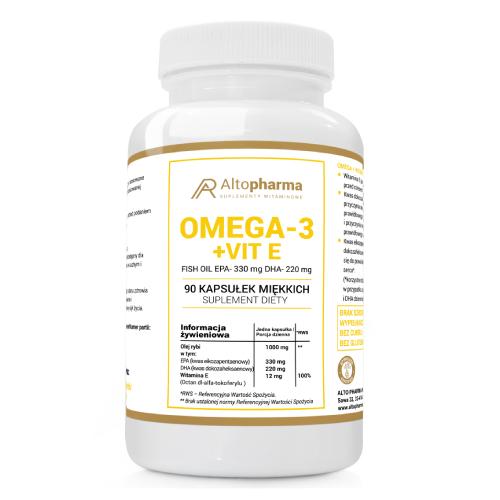 Miniaturka artykułu - ALTOPHARMA Omega 3 + Vit E, 90 kaps.