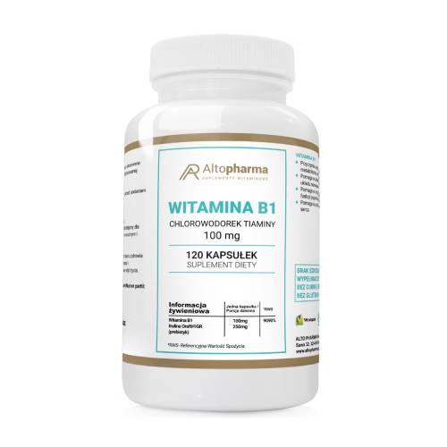 Miniaturka artykułu - ALTOPHARMA Witamina B1 100mg Chlorowodorek Tiaminy, 120 kapsułek