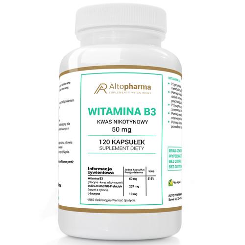 Miniaturka artykułu - ALTOPHARMA Witamina B3 50 mg, 120 kaps.