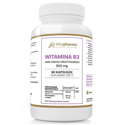Miniaturka artykułu - ALTOPHARMA Witamina B3 500 mg, 60 kaps.