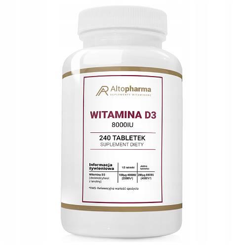 Miniaturka artykułu - ALTOPHARMA Witamina D3 8000 IU, 240 tabl.