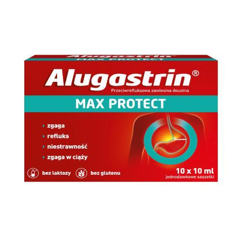 Miniaturka artykułu - Alugastrin Max Protect, 10x 10ml sasz. USZKODZONE/ BRAK TEKTUROWEGO OPAKOWANIA