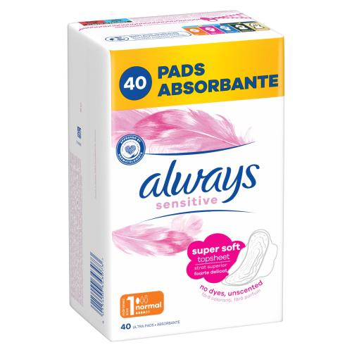 Miniaturka artykułu - ALWAYS Sensitive Normal+ Podpaski, 40szt.