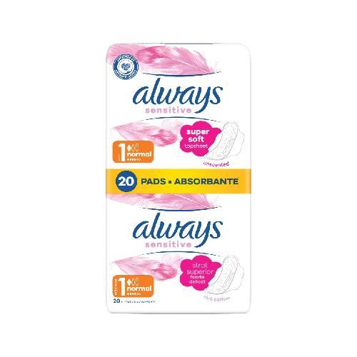 Miniaturka artykułu - Always Ultra Sensitive Podpaski Normal Plus, 20 szt.