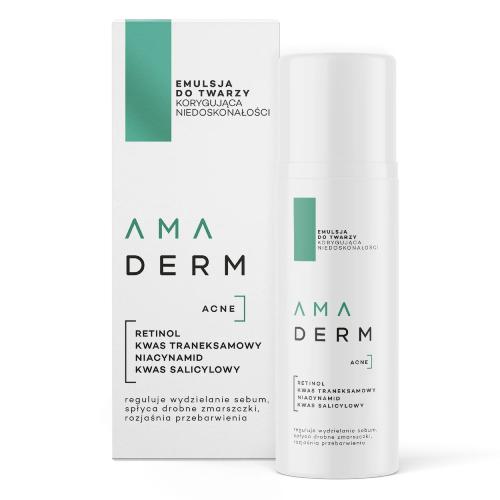 Miniaturka artykułu - AMADERM Acne Emulsja do twarzy Korygująca niedoskonałości, 50 ml