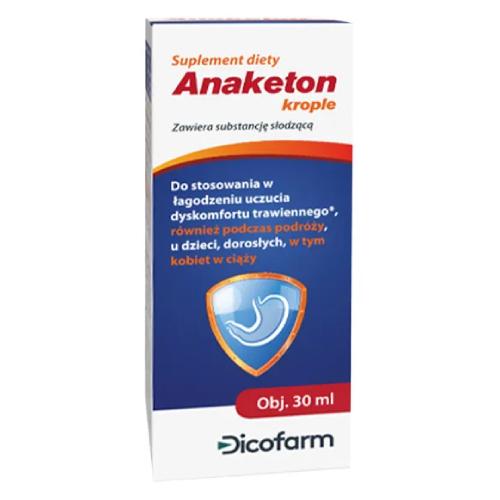 Miniaturka artykułu - Anaketon krople na zaburzenia trawienia, 30 ml