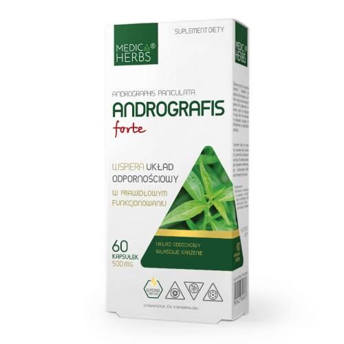 Miniaturka artykułu - MEDICA HERBS Andrografis forte 500 mg, 60 kaps.