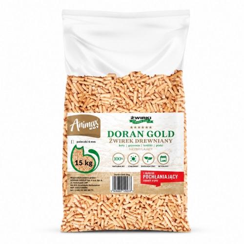 Miniaturka artykułu - AnimaxKot Doran Gold Żwirek Drewniany 6mm, 15 kg