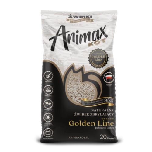 Miniaturka artykułu - AnimaxKot Golden Line Żwirek zbrylający pałeczki 3 mm, 20 l