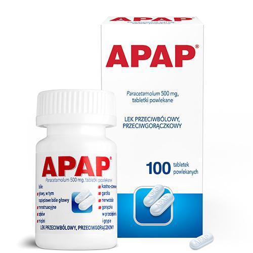 Miniaturka artykułu - APAP 500 mg - 100 tabletek USZKODZONE OPAKOWANIE TEKTUROWE