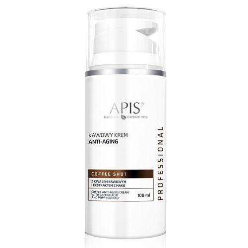Miniaturka artykułu - Apis Coffee Shot Kawowy krem anti-aging z kwasem kawowym i ekstraktem z maku, 100 ml