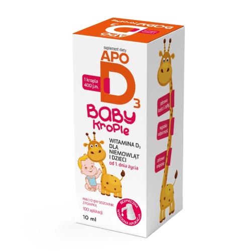 Miniaturka artykułu - ApoD3 Baby 400 j.m. krople, 10 ml