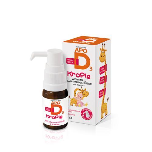 Miniaturka artykułu - ApoD3 Krople 400 j.m. - 10 ml KR&Oacute;TKA DATA 30.06.2026