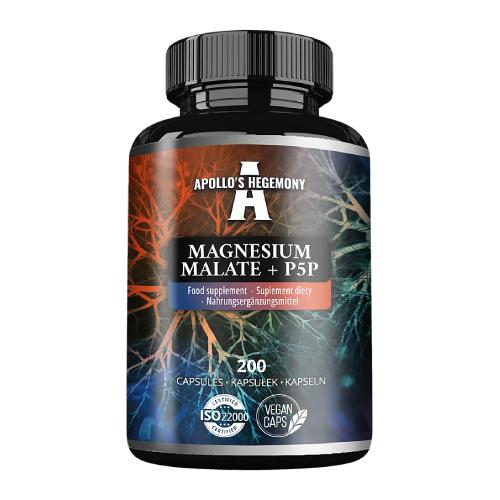 Miniaturka artykułu - Apollo's Hegemony Magnesium Malate + P5P, 200 kaps.