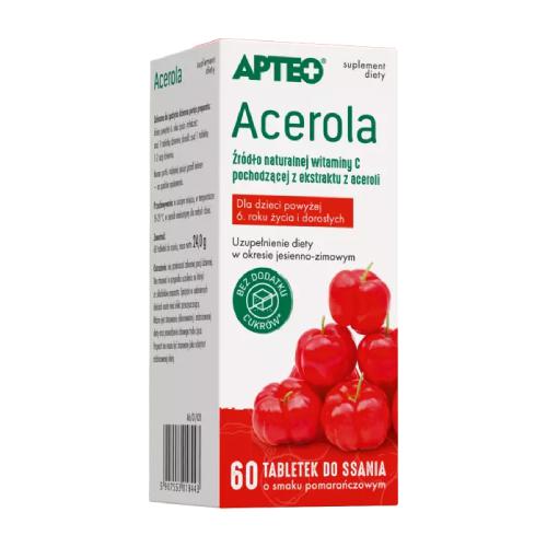 Miniaturka artykułu - APTEO Acerola, 60 pastylek do ssania