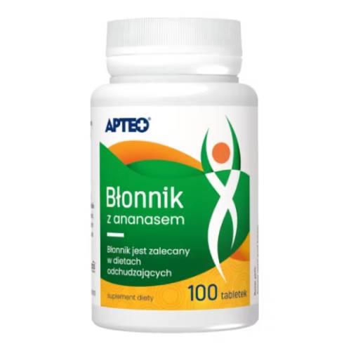 Miniaturka artykułu - APTEO  Błonnik z ananasem, 100 tabletek