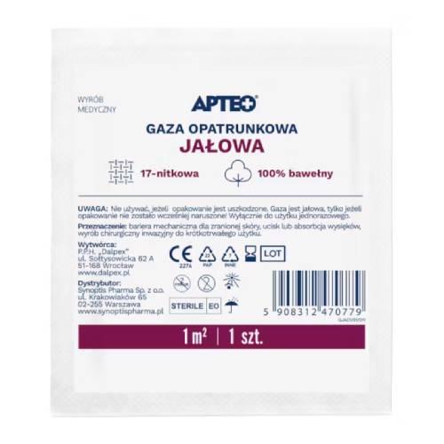 Miniaturka artykułu - APTEO CARE Gaza opatrunkowa jałowa 17N 1m2, 1 szt.