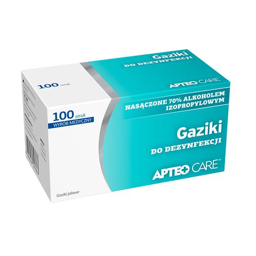 Miniaturka artykułu - APTEO CARE Gaziki do dezynfekcji 110mmx90mm, 100 sztuk