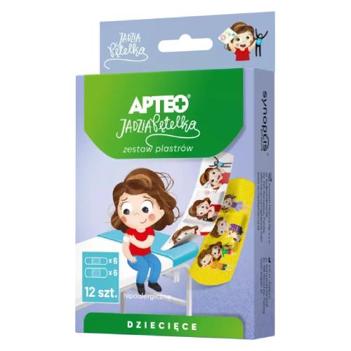 Miniaturka artykułu - Apteo Jadzia Pętelka Zestaw plastr&oacute;w dla dzieci, 12 szt.