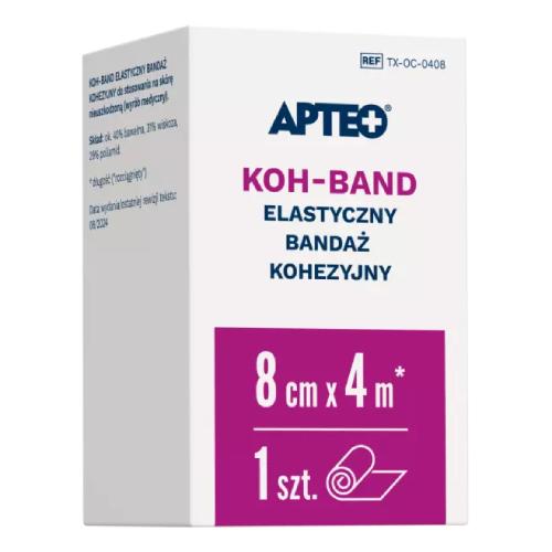 Miniaturka artykułu - Apteo Koh-Band Elastyczny bandaż kohezyjny 8 cm x 4 m, 1 szt.