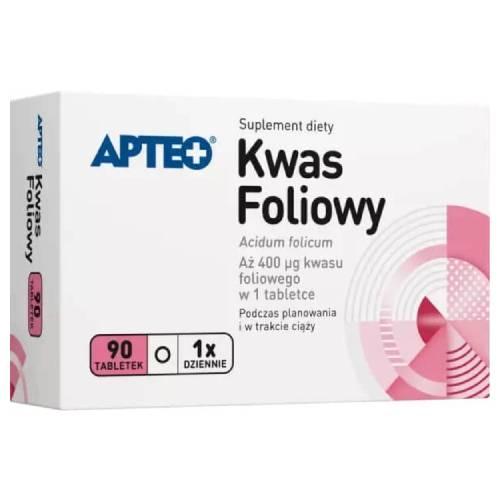 Miniaturka artykułu - APTEO Kwas foliowy, 90 tabletek