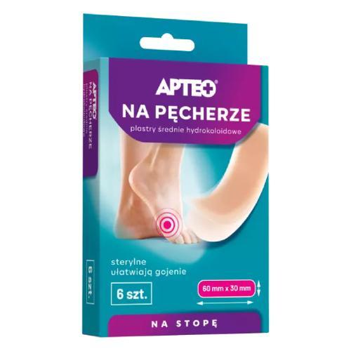 Miniaturka artykułu - APTEO Na pęcherze plastry średnie hydrokoloidowe, 6 szt. USZKODZONE OPAKOWANIE