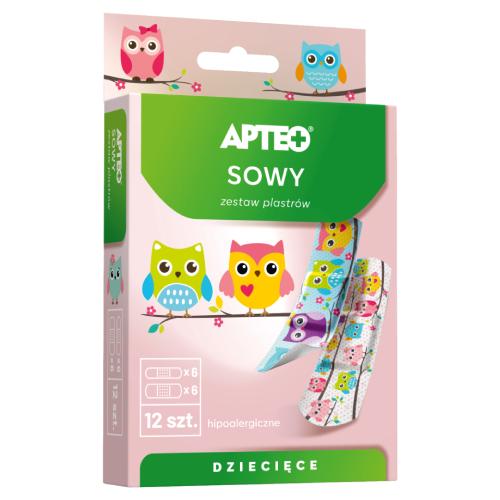Miniaturka artykułu - APTEO Plastry dla dzieci - sowy, 12 sztuk