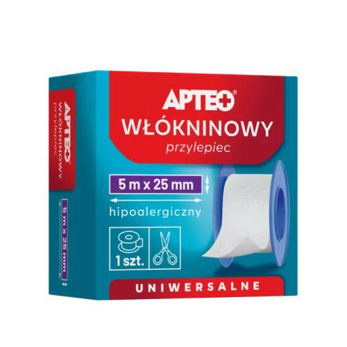 Miniaturka artykułu - APTEO Przylepiec Wł&oacute;kninowy 5mx2,5cm, 1 sztuka USZKODZONE TEKTUROWE OPAKOWANIE