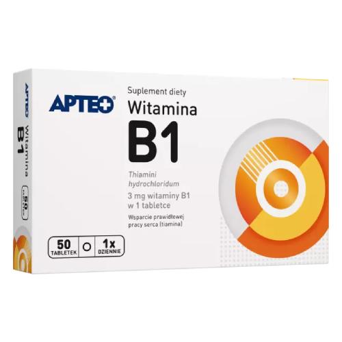 Miniaturka artykułu - APTEO Witamina B1 3 mg, 50 tabletek
