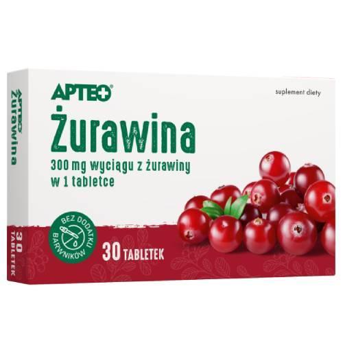 Miniaturka artykułu - APTEO Żurawina, 30 tabletek KR&Oacute;TKA DATA 31.07.2026