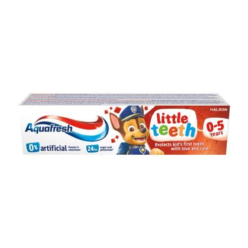 Miniaturka artykułu - Aquafresh Little Teeth Pasta do zęb&oacute;w z fluorkiem dla dzieci, 50 ml