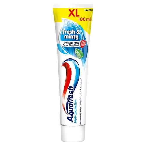 Miniaturka artykułu - Aquafresh Triple Protection Fresh & Minty Family Uniwersalna pasta do zęb&oacute;w dla całej rodziny, 100 ml