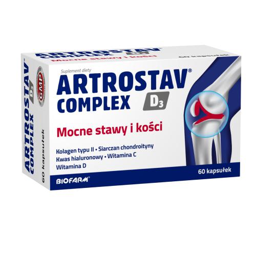 Miniaturka artykułu - Artrostav Complex D3, 60 kaps. - Wspomaga sprawność staw&oacute;w 