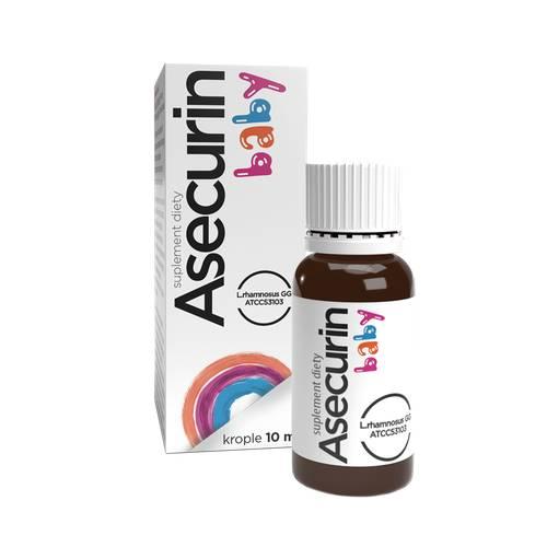 Miniaturka artykułu - Asecurin Baby krople, 10ml - probiotyk dla dzieci od 1. dnia życia
