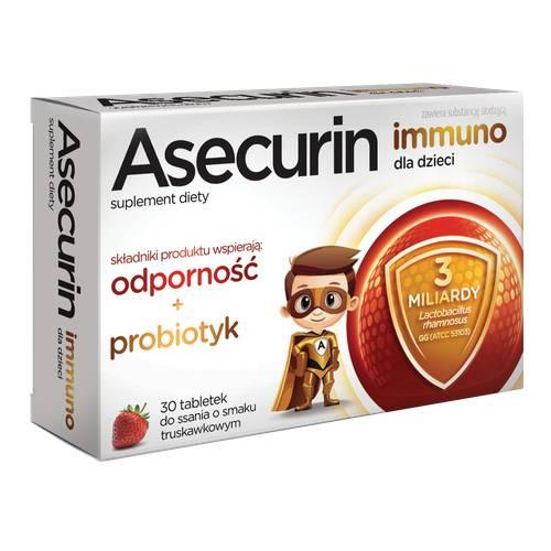 Miniaturka artykułu - Asecurin Immuno dla dzieci, 30 tabletek do ssania