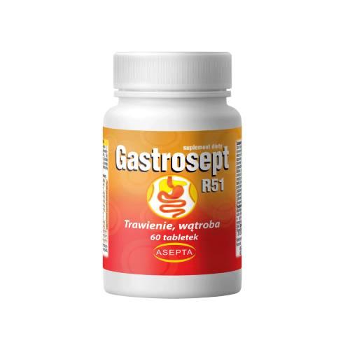 Miniaturka artykułu - ASEPTA Gastrosept R51, 60 tabletek