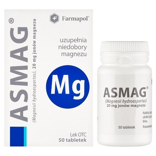 Miniaturka artykułu - Asmag Niedob&oacute;r magnezu, 50 tabletek