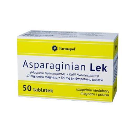Miniaturka artykułu - Asparaginian Lek - 17 mg jon&oacute;w magnezu + 54 mg jon&oacute;w potasu, 50tabl. USZKODZONE OPAKOWANIE TEKTUROWE
