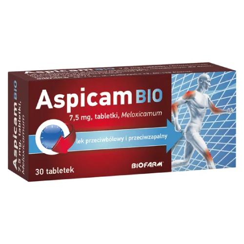 Miniaturka artykułu - Aspicam Bio 7,5 mg Lek przeciwzapalny na silny b&oacute;l - 30 tabletek