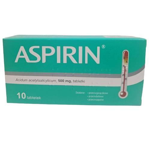 Miniaturka artykułu - ASPIRIN 500 mg, 10 tabletek (INPHARM) USZKODZONE OPAKOWANIE