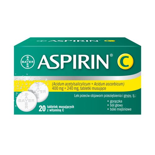 Miniaturka artykułu - ASPIRIN C - 20 tabletek musujących 