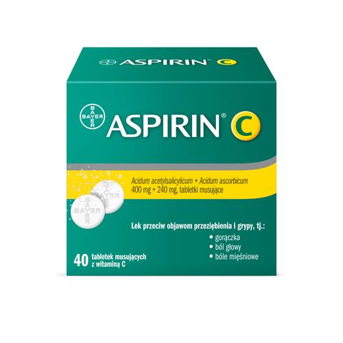 Miniaturka artykułu - Aspirin C 400 mg + 240 mg, 40 tabletek musujących USZKODZONE OPAKOWANIE TEKTUROWE