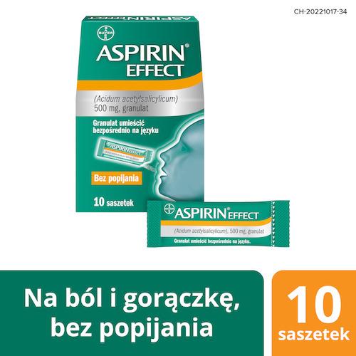 Zdjęcie produktu - ASPIRIN EFFECT 500mg - 10 saszetek 