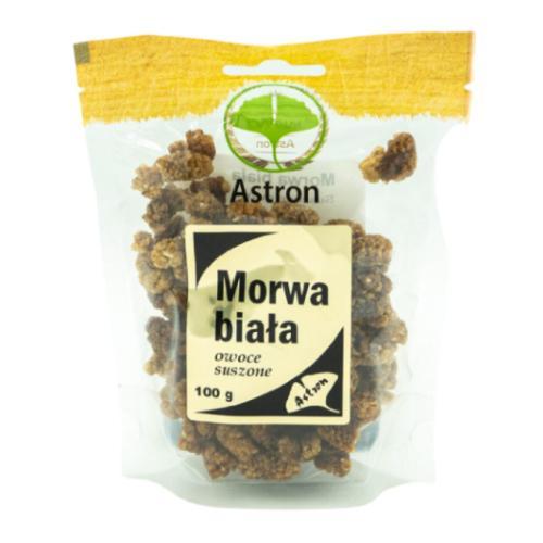 Miniaturka artykułu - Astron Morwa biała suszone owoce, 100 g USZKODZONA ETYKIETA