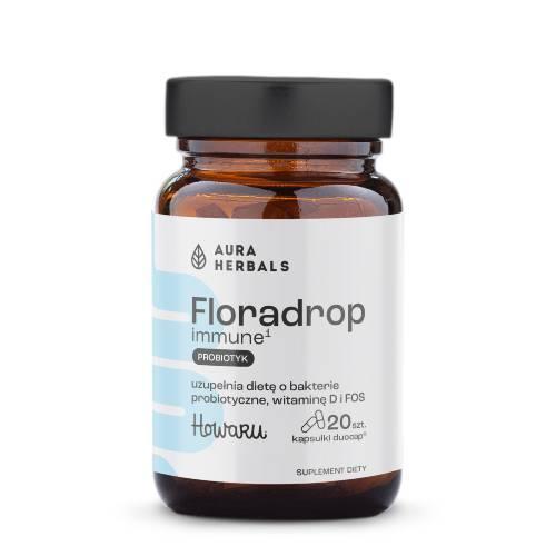 Miniaturka artykułu - Aura Herbals Floradrop immune probiotyk, 20 kaps. KR&Oacute;TKA DATA 06.08.2026