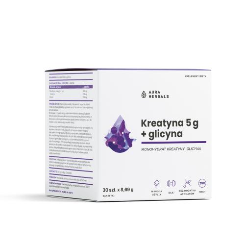 Miniaturka artykułu - Aura Herbals Kreatyna 5 g + glicyna, 30 sasz.