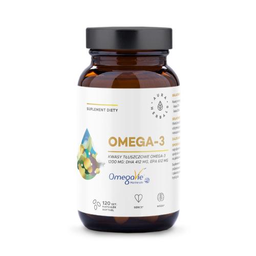 Miniaturka artykułu - AURA HERBALS Omega 3 1200mg, 120kaps.