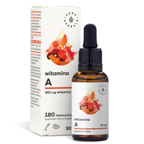 Miniaturka artykułu - Aura Herbals Witamina A Krople, 30 ml